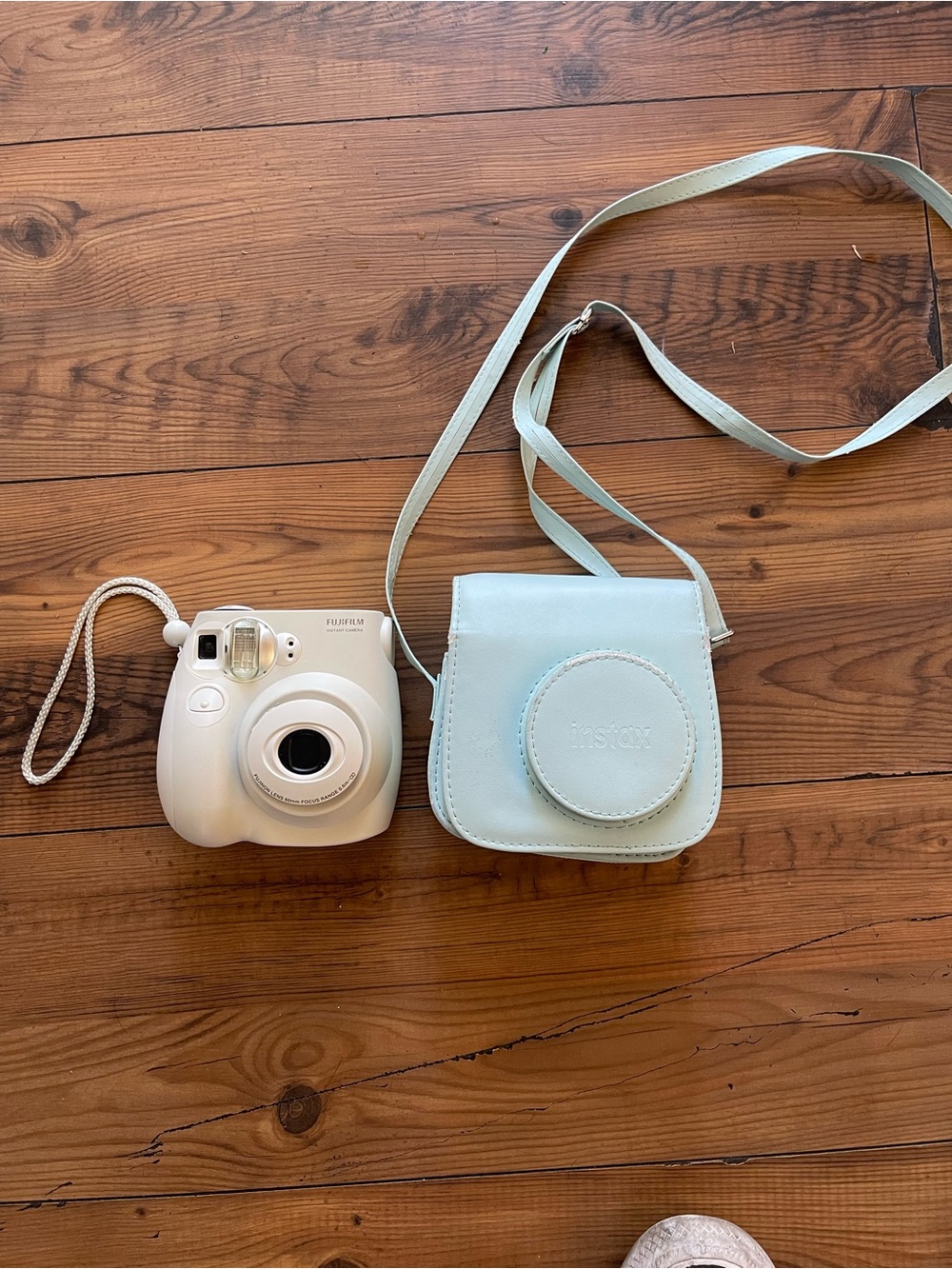 Fujifilm Instax Instant Camera with Light Blue Case